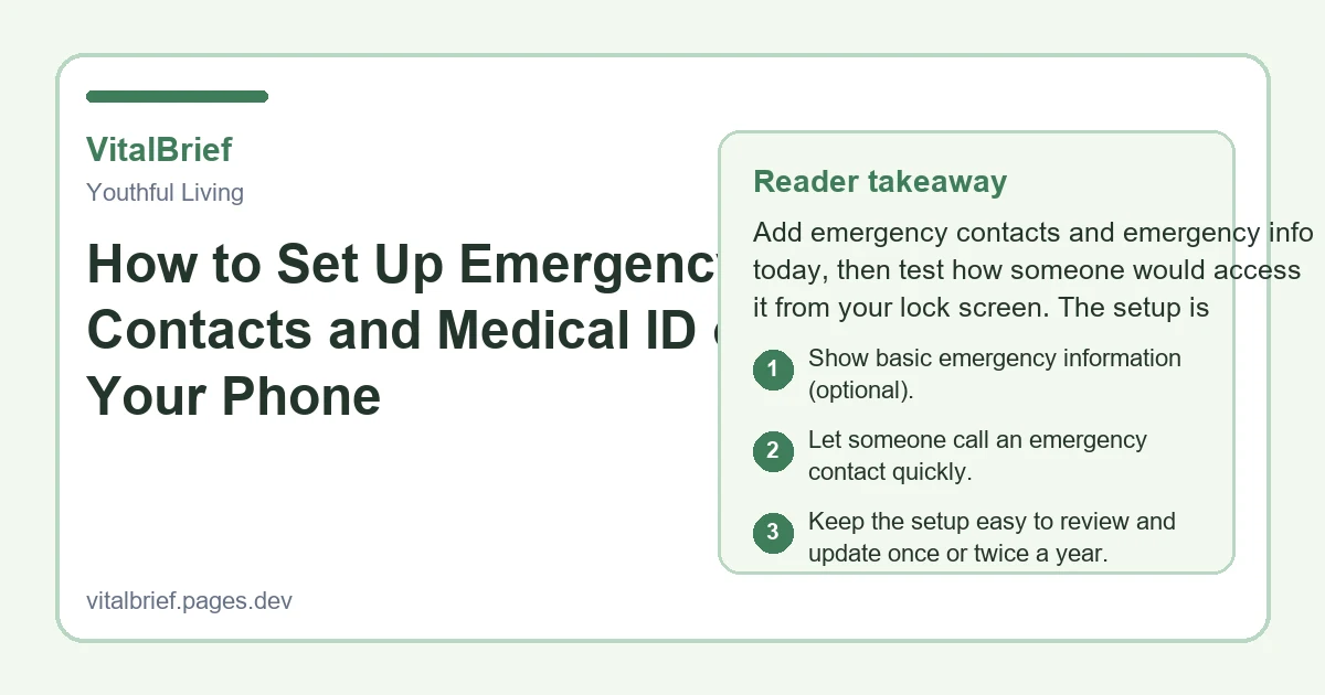 How to Set Up Emergency Contacts and Medical ID on Your Phone
